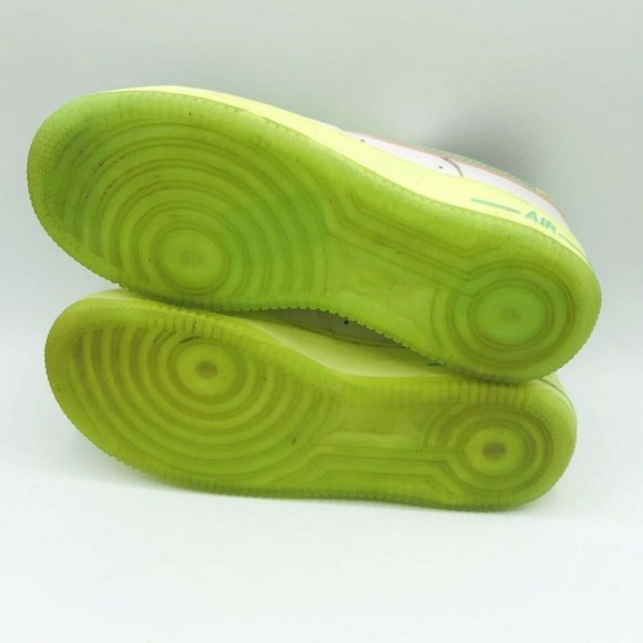 Nike Air Force AF1 82 GS Pink Lime Athletic Sneaker 314219-163 4Y Womens 5.5 - Picture 9 of 10